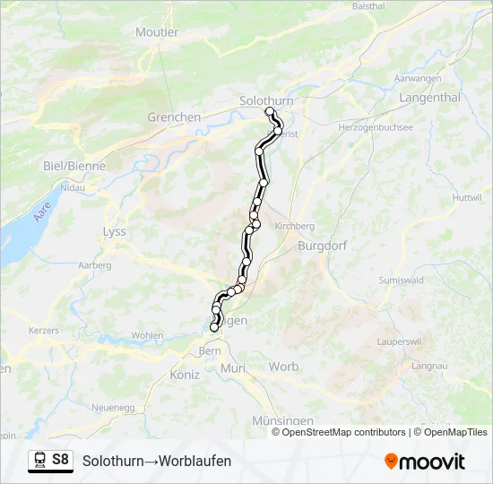 S8 Train Line Map