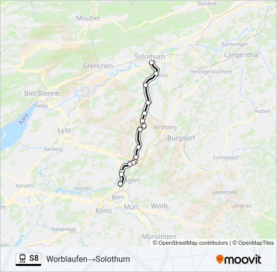 S8 Train Line Map