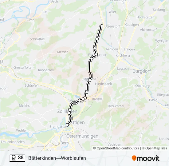 S8 Train Line Map