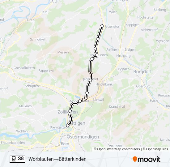 S8 Train Line Map