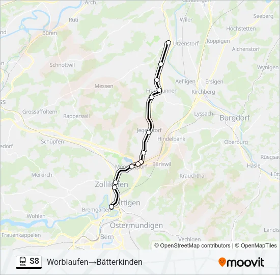 S8 Train Line Map