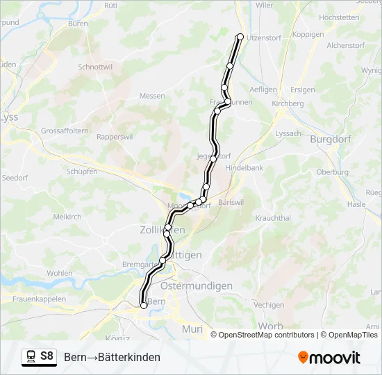 S8 Train Line Map