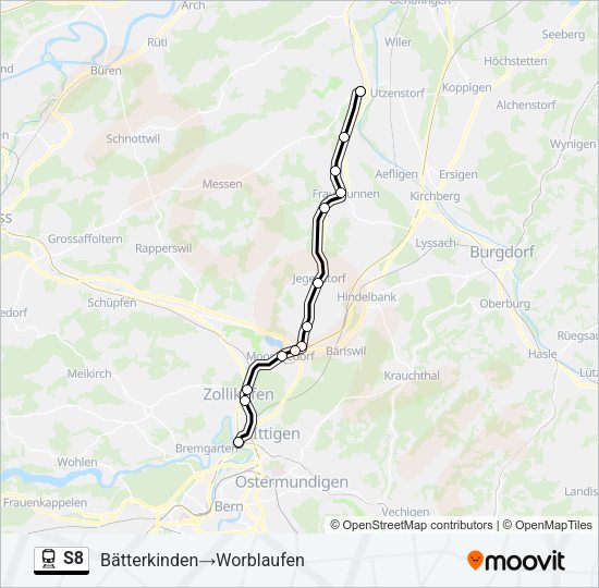 S8 Train Line Map
