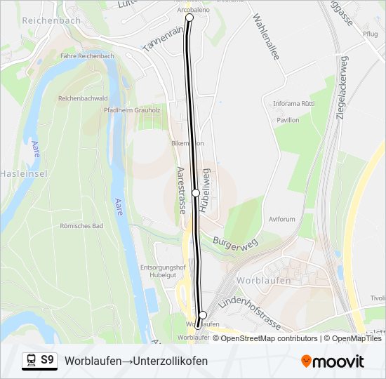 S9 Train Line Map