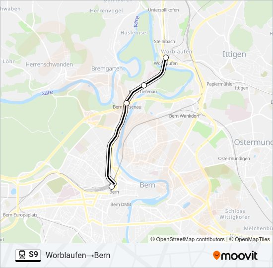 S9 Train Line Map