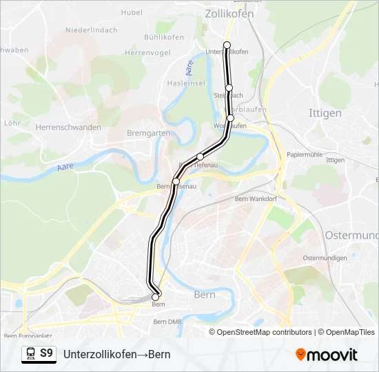 S9 Train Line Map
