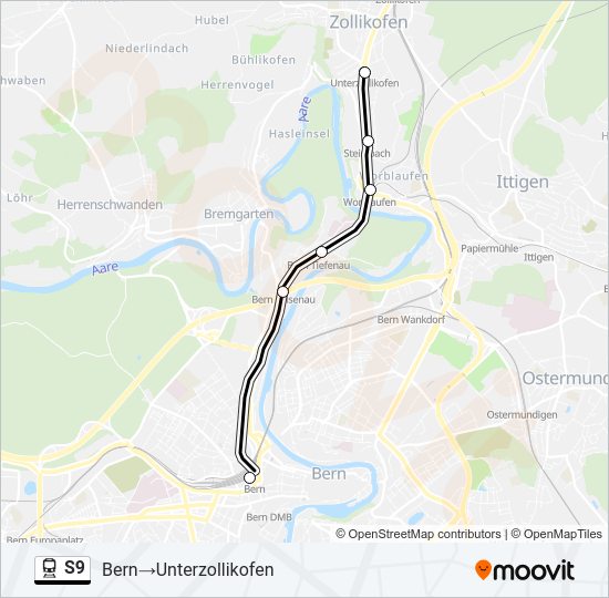 S9 Train Line Map