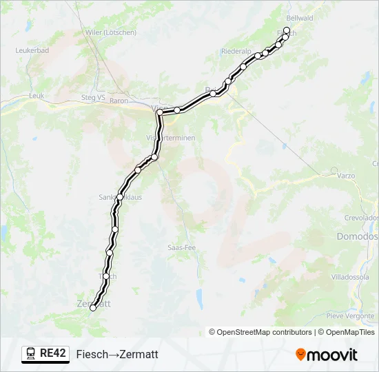 Plan de la ligne RE42 de train