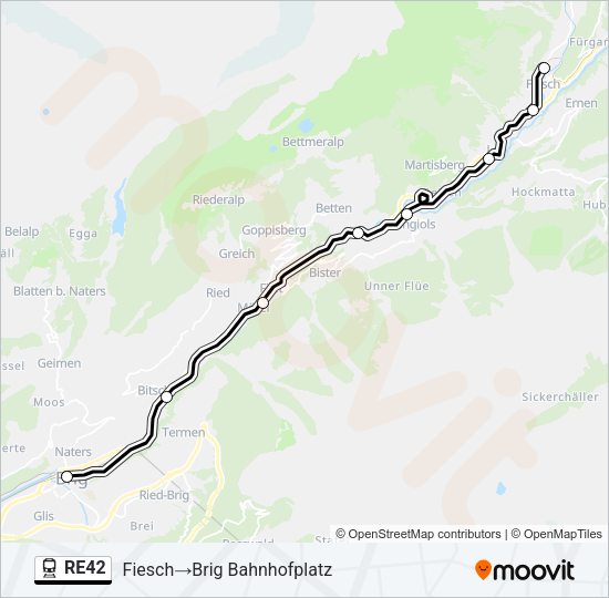 RE42 Train Line Map