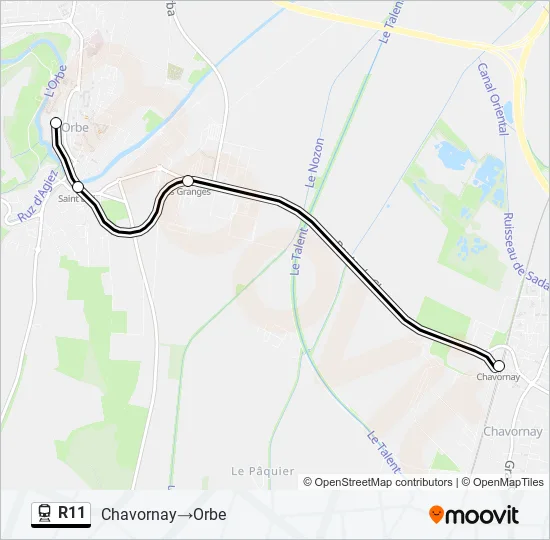 R11 Train Line Map