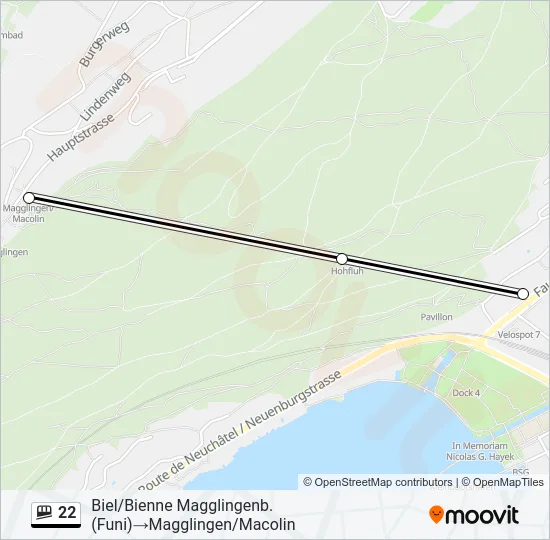 Plan de la ligne 22 de funiculaire