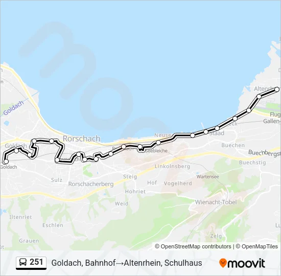 Plan de la ligne 251 de bus