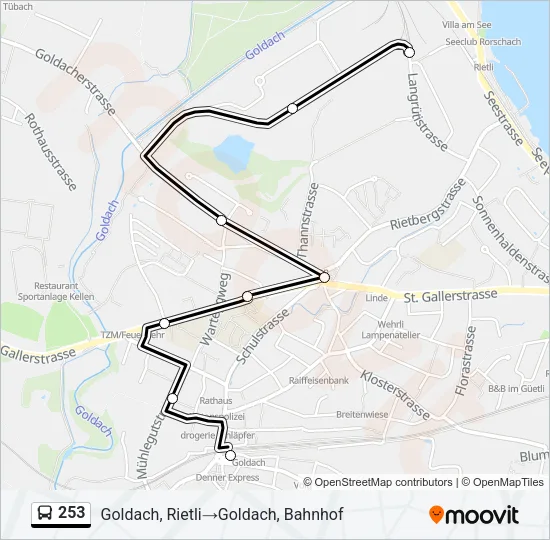 253 Bus Line Map