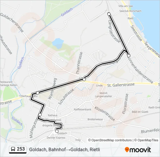 253 Bus Line Map