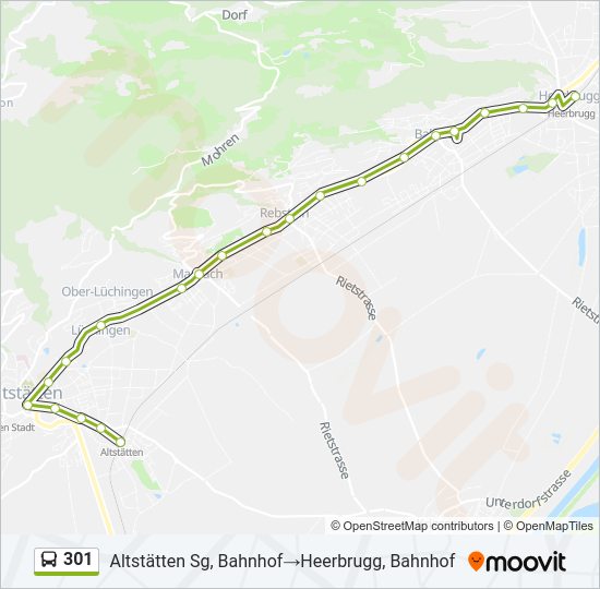 301 Bus Line Map