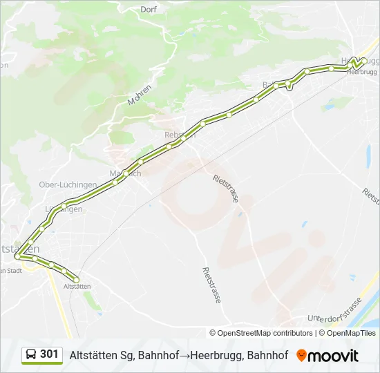 301 Bus Line Map