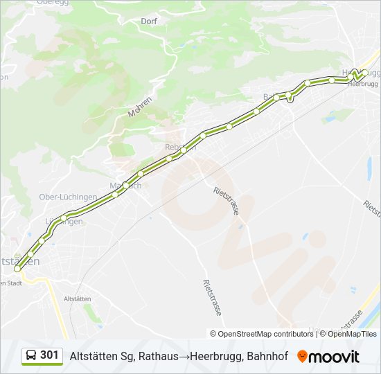 301 Bus Line Map