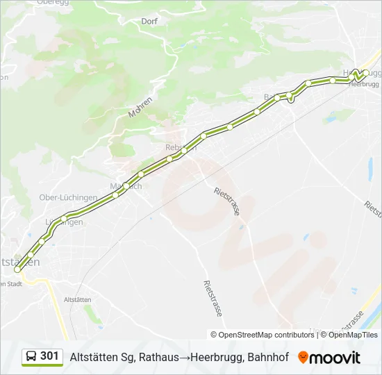 301 Bus Line Map