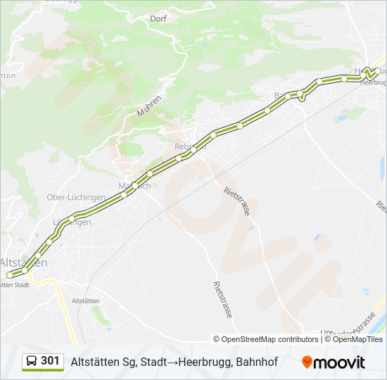 301 Bus Line Map