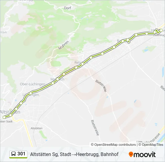 301 Bus Line Map