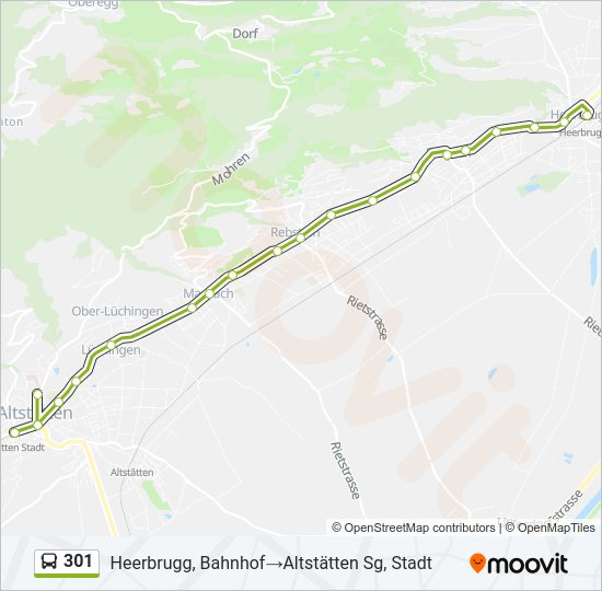 301 Bus Line Map