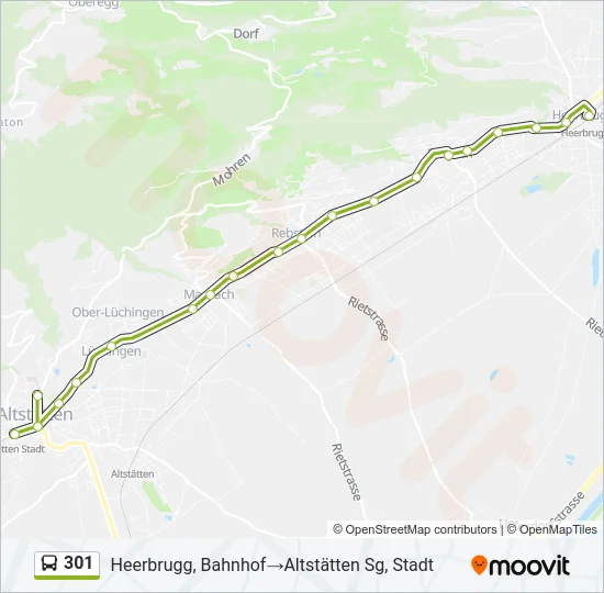 301 Bus Line Map