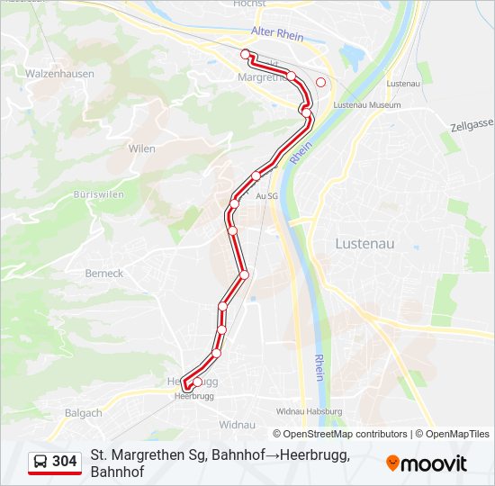 304 Bus Line Map