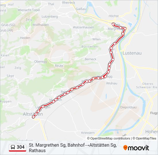 304 Bus Line Map