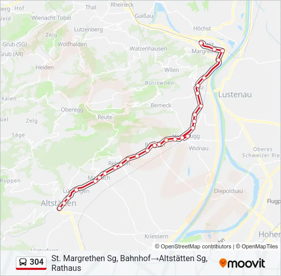 304 Bus Line Map