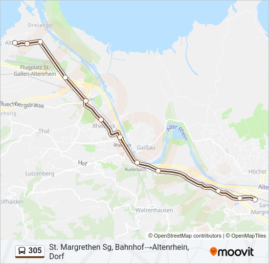 305 Bus Line Map