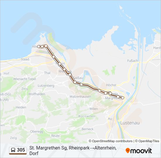 305 Bus Line Map