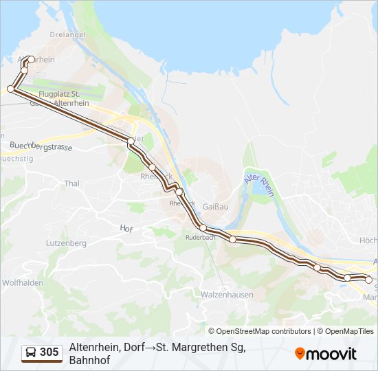 305 Bus Line Map