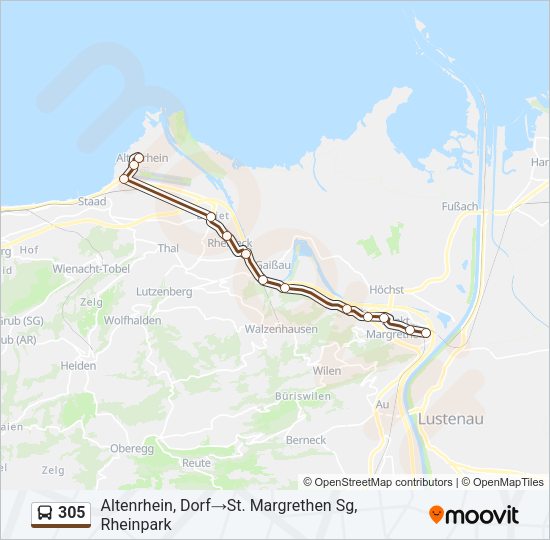 305 Bus Line Map
