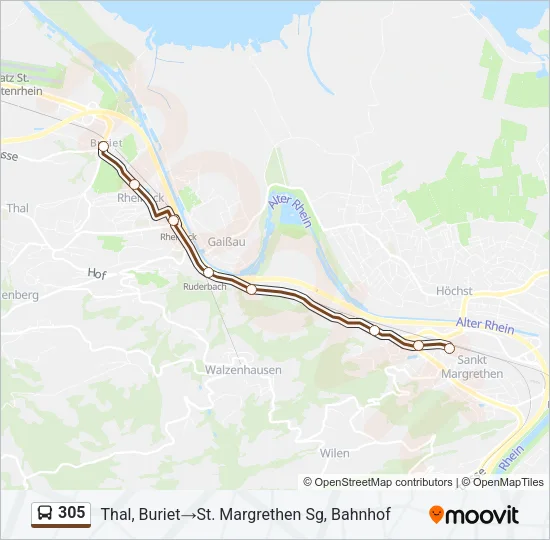 305 Bus Line Map