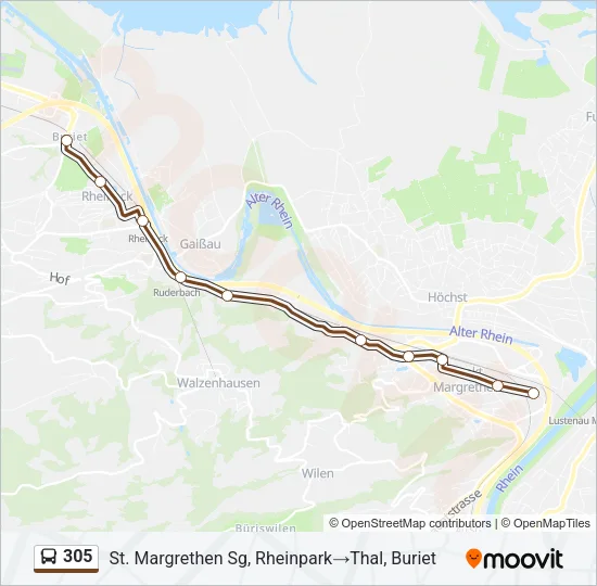 305 Bus Line Map