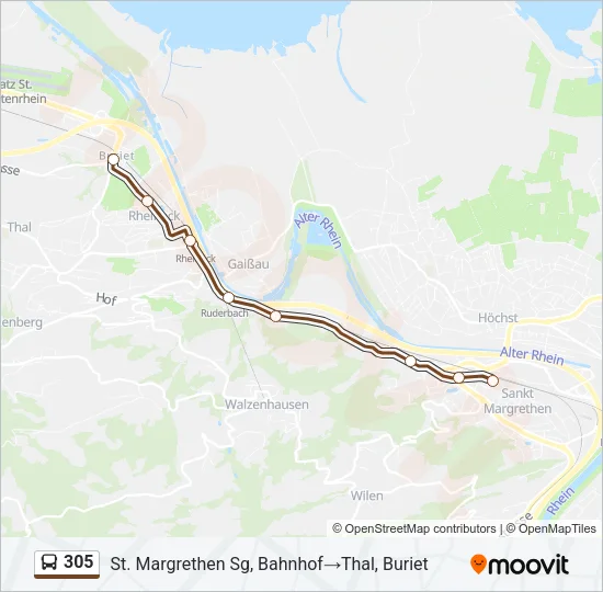 305 Bus Line Map