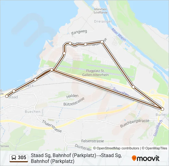 305 Bus Line Map