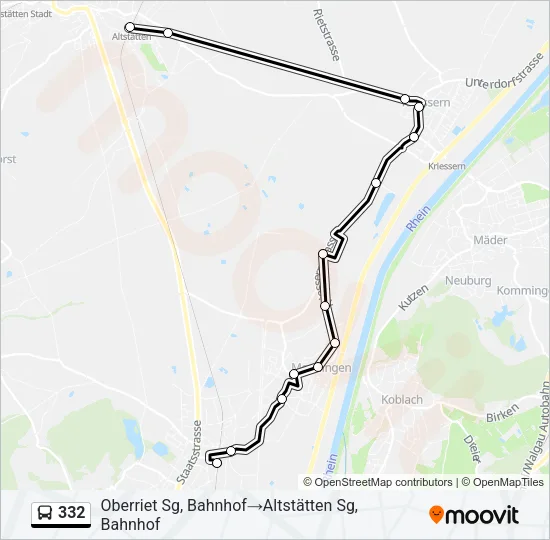 332 Bus Line Map