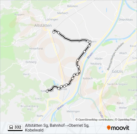 332 Bus Line Map