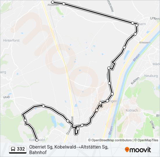 332 Bus Line Map