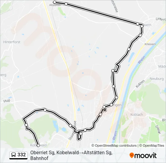 332 Bus Line Map