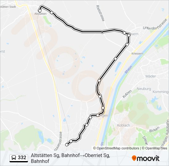 332 Bus Line Map