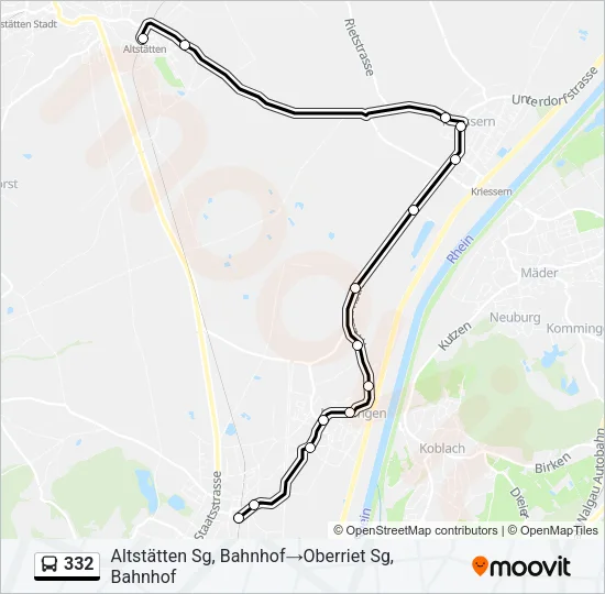 332 Bus Line Map