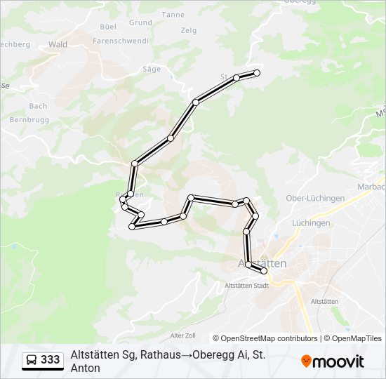 333 Bus Line Map