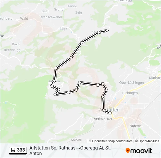 333 Bus Line Map