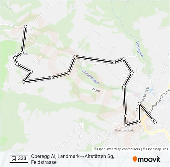 333 Bus Line Map