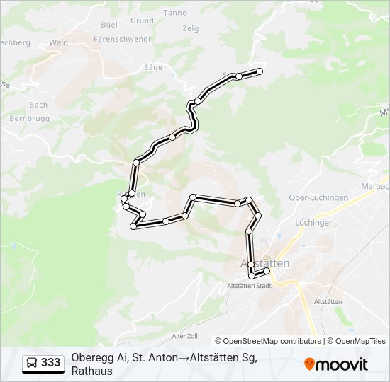 333 Bus Line Map