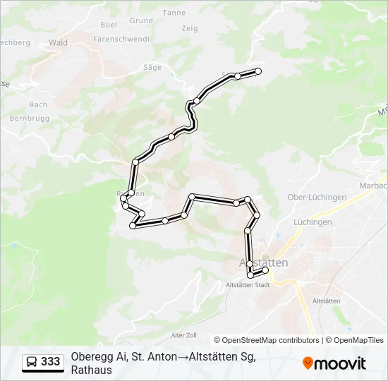 333 Bus Line Map
