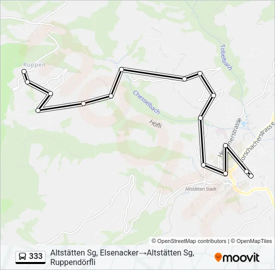 333 Bus Line Map