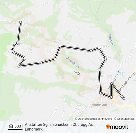 333 Bus Line Map